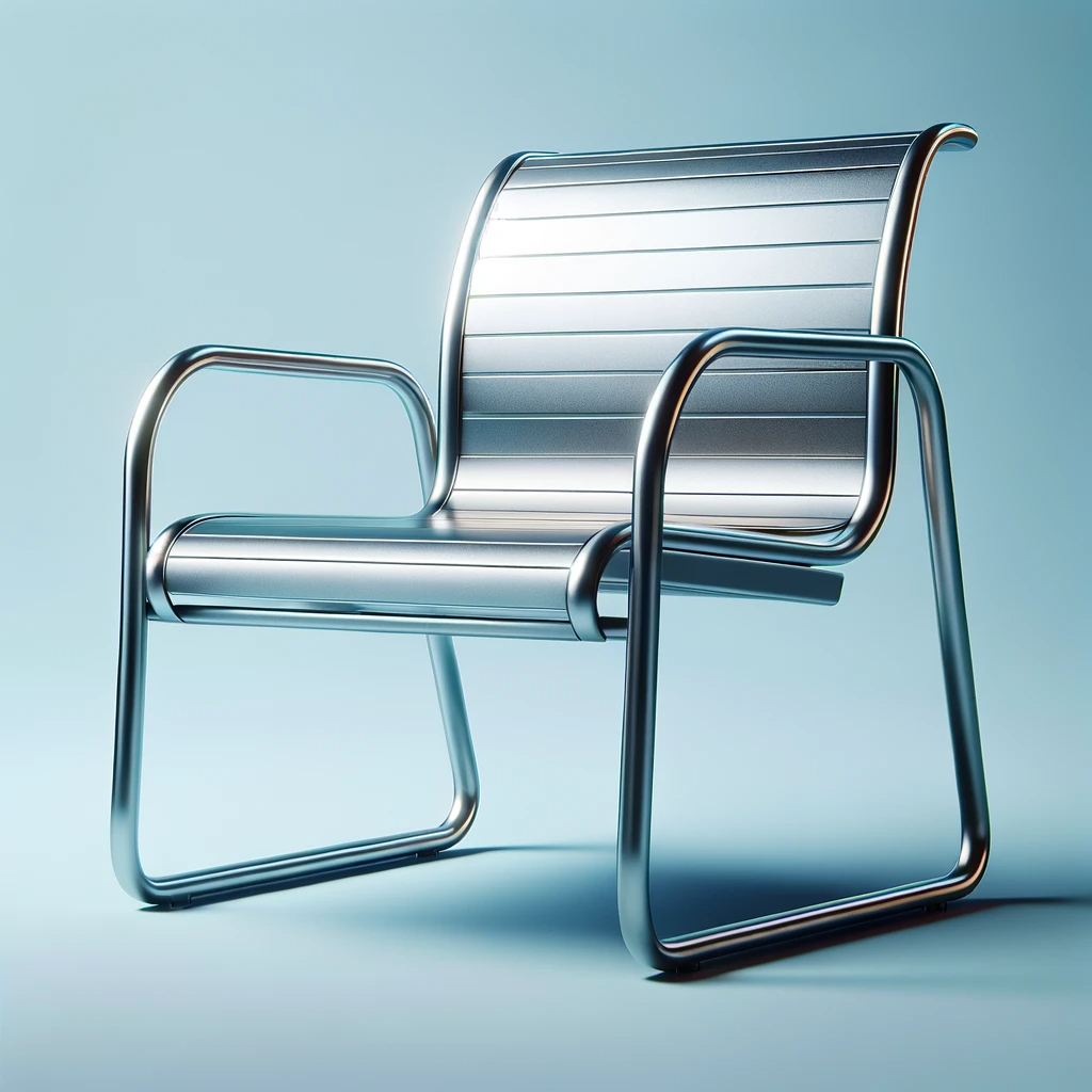 Chaise en métal au design contemporain, avec un dossier bas, convenant à des espaces professionnels modernes et industriels.